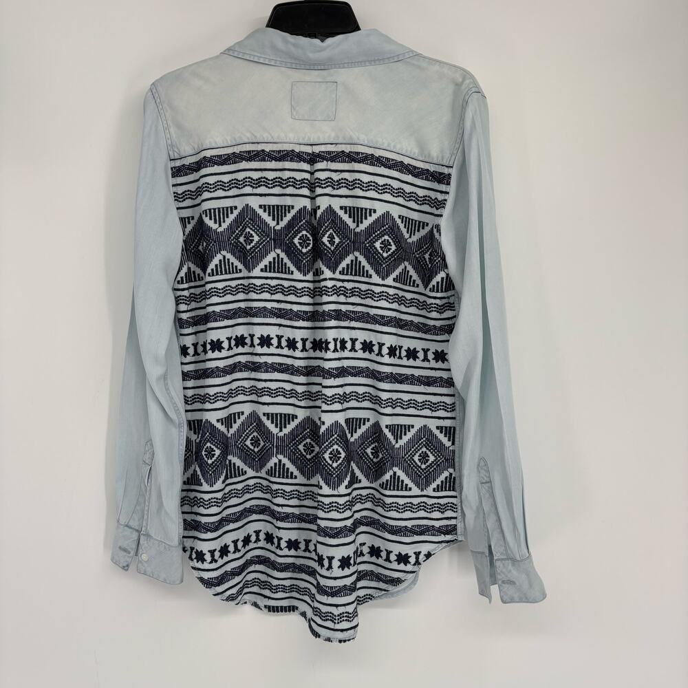 Rails Denim Chambray Embroidered Button Down Azte… - image 6